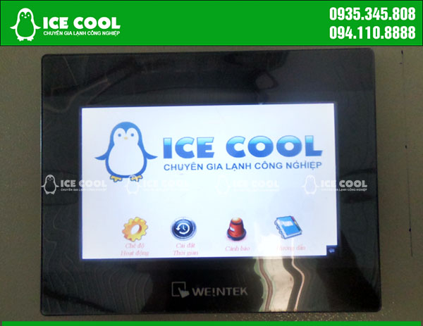 Control screen of industrial ice machine